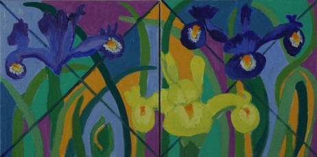 Iris – diptych, 2020, 28.8 x 45.6 cms, oil on canvas