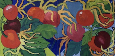 Hips – diptych, 2021, 30.5 x 61 cms, oil on canvas